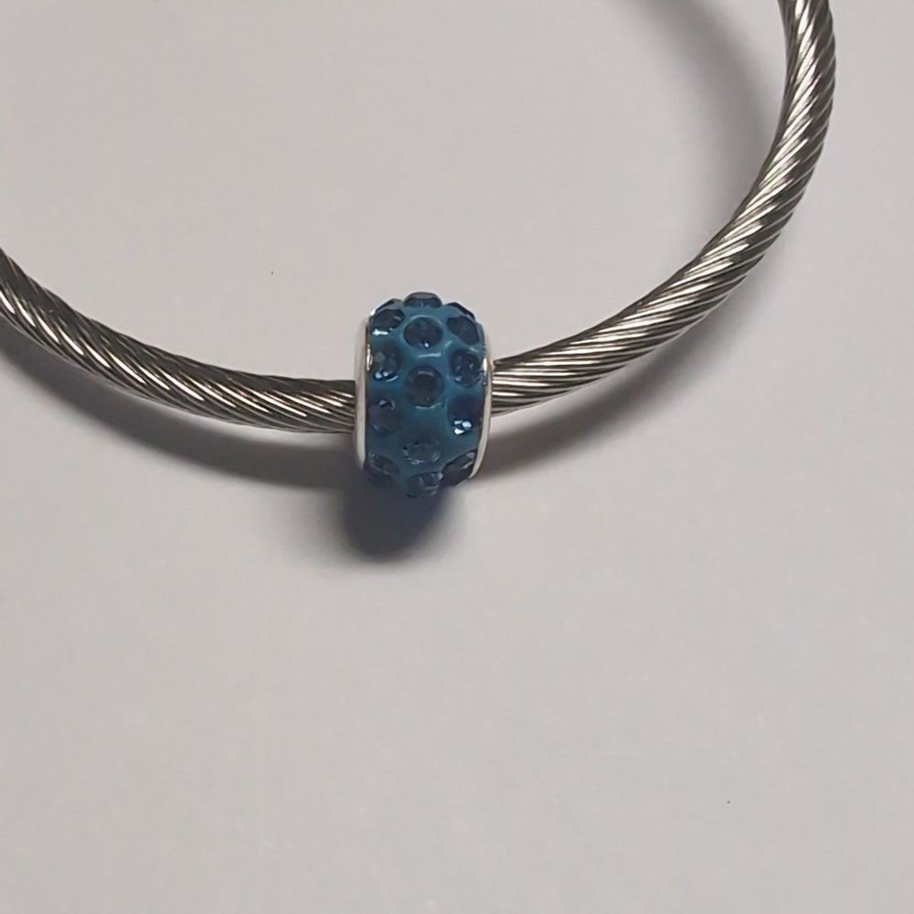 Blue Rhinestones Charm for‎ Pandora Style Bracelet
